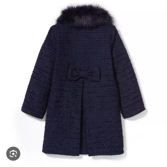 Janie and Jack Chic Faux Fur Collar Boucle Coat - Picture 9 of 10
